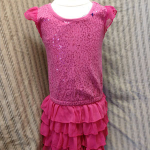 Pink ruffle dress with sequins